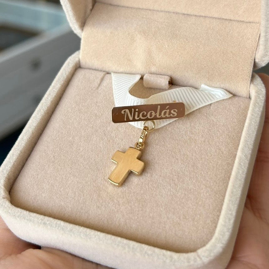 Cruz Sólida Oro Amarillo 14K