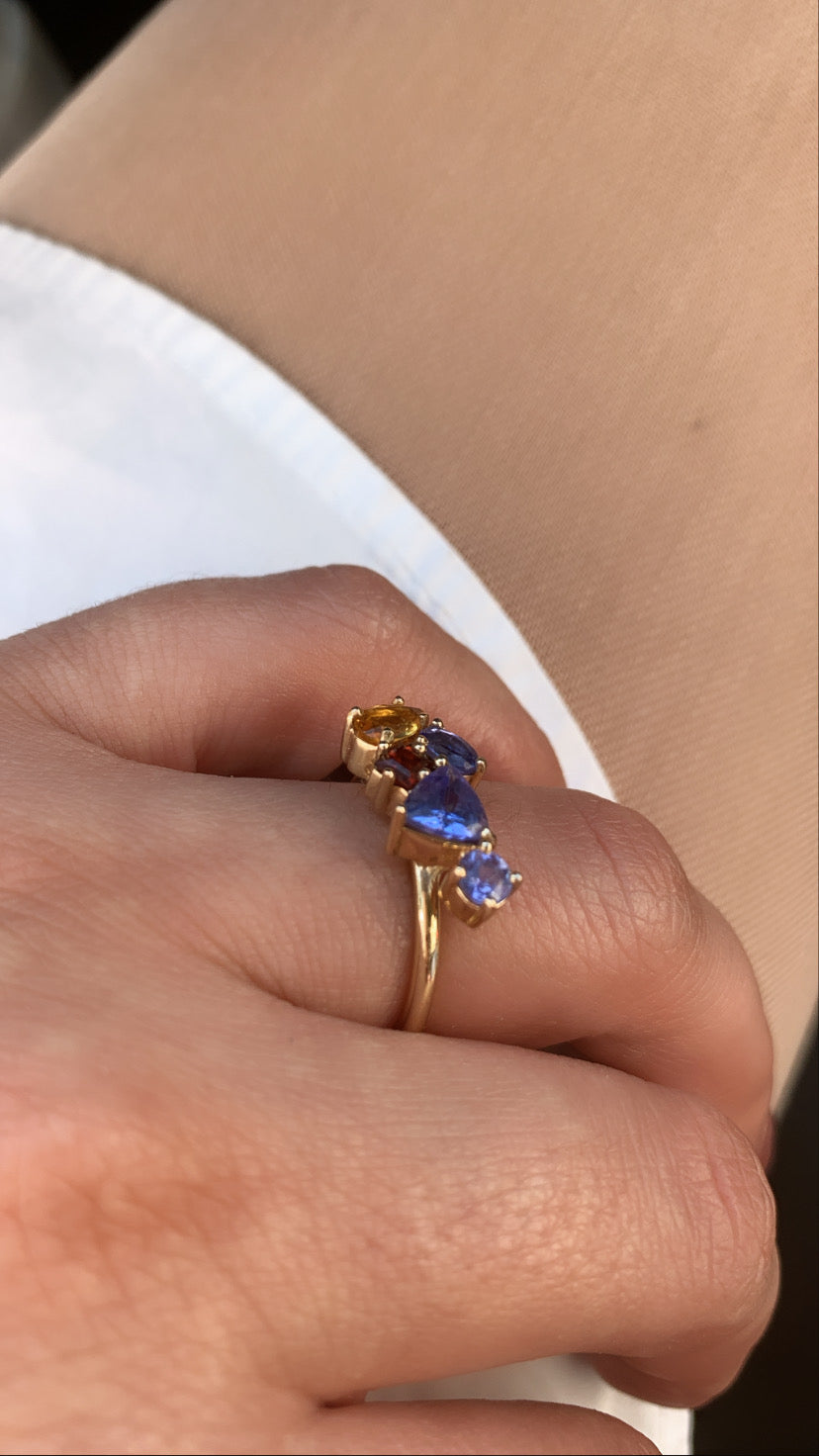 Anillo Familiar | Tanzanita - Granate - Citrino
