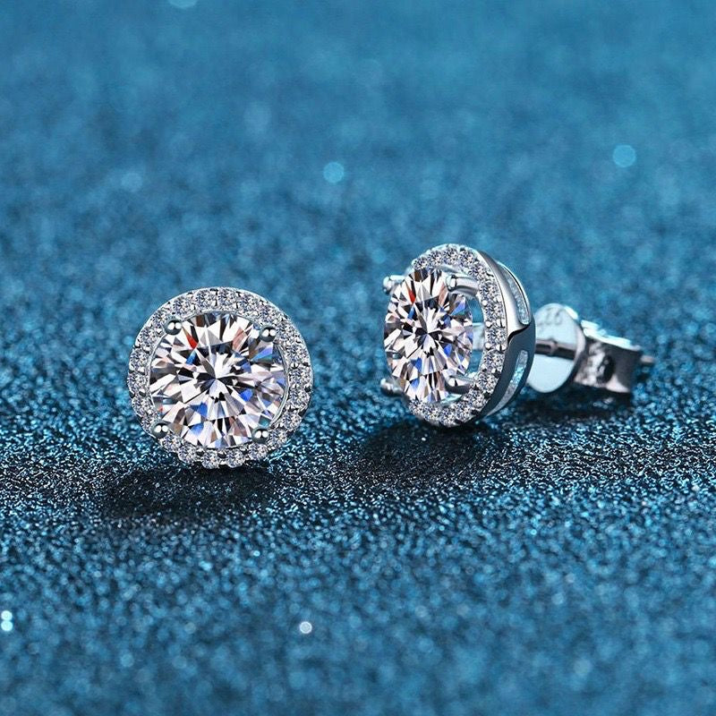 Moissanite Silver Studs Miranda