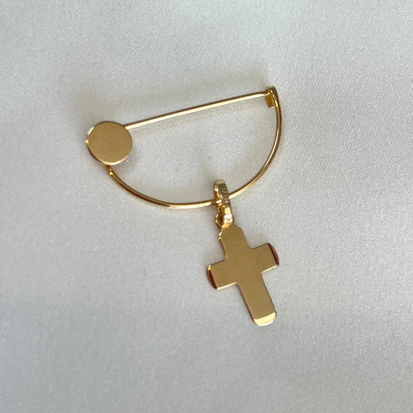 Cruz Plana Redondeada 14k