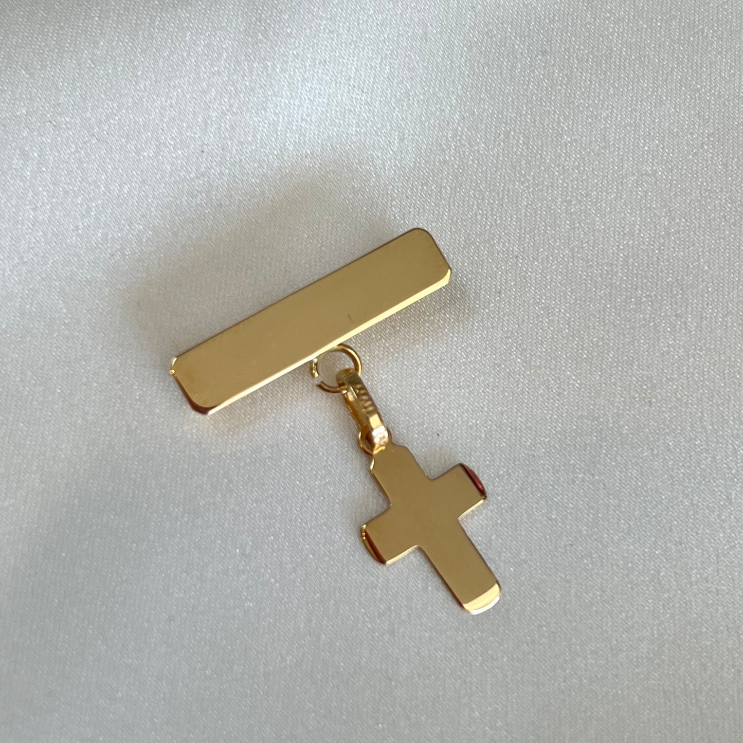 Cruz Plana Redondeada 14k