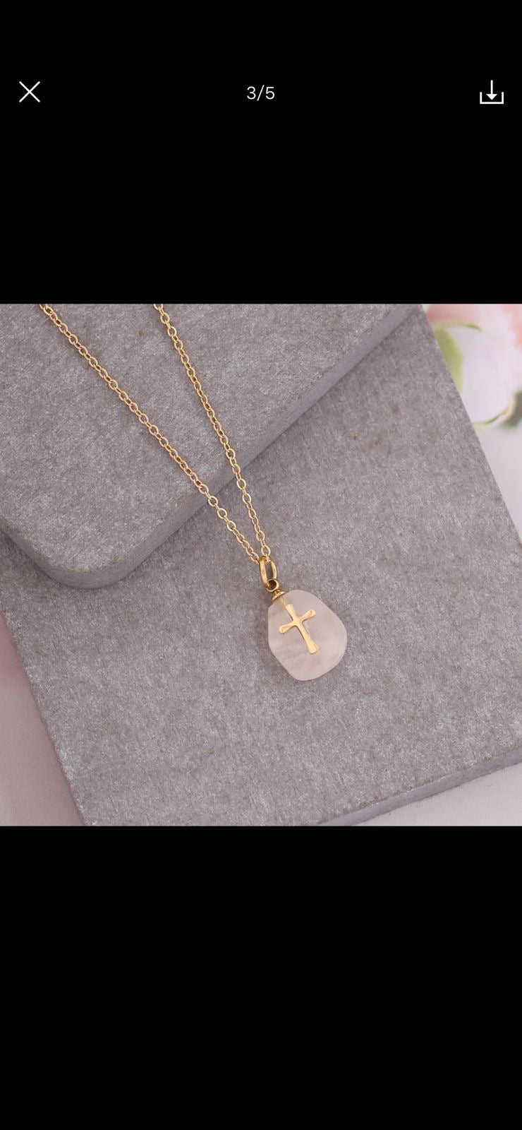 Stone Cross Necklace