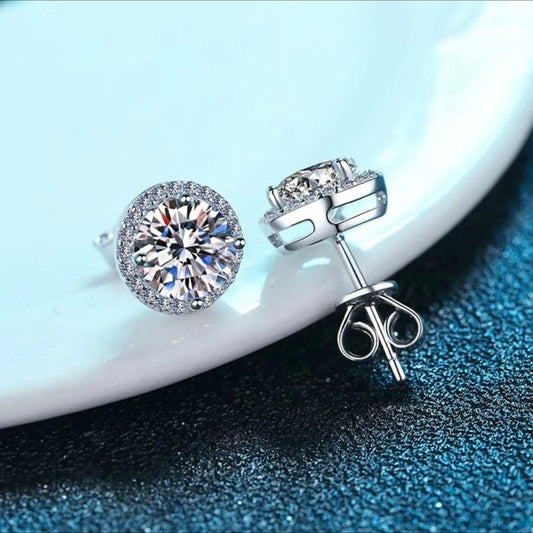 Moissanite Silver Studs Miranda