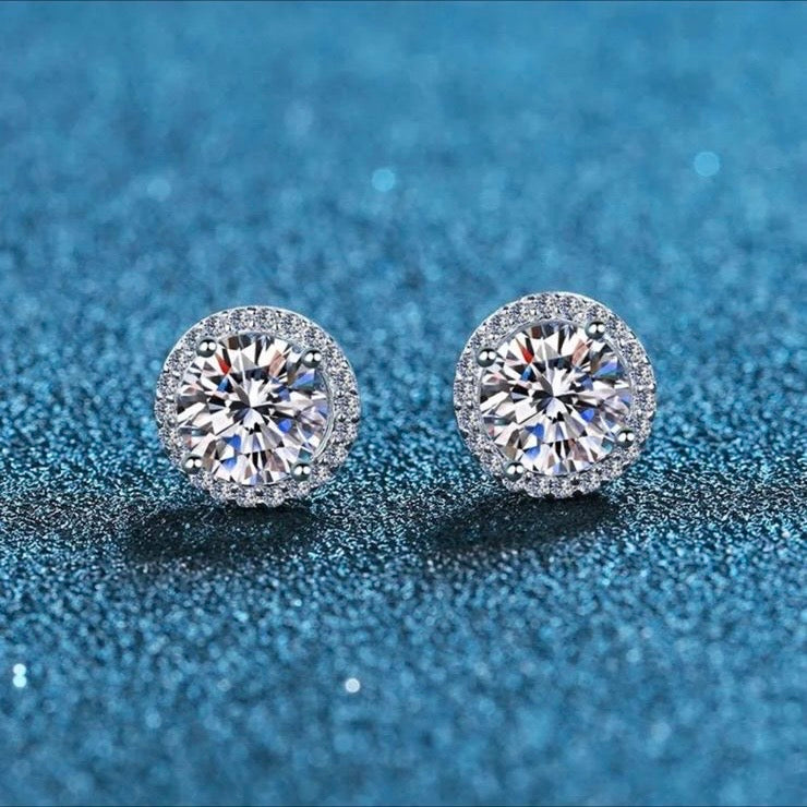 Moissanite Silver Studs Miranda