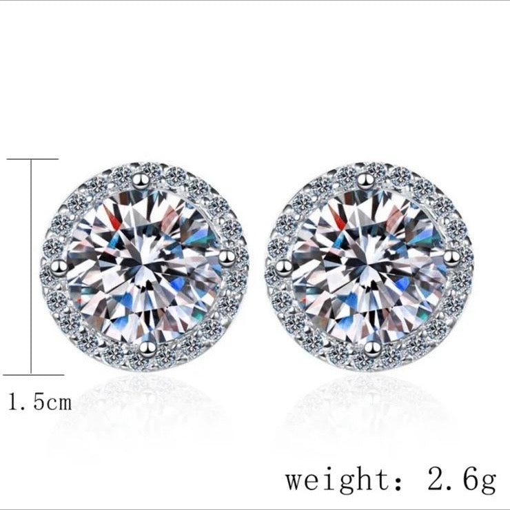 Moissanite Silver Studs Miranda