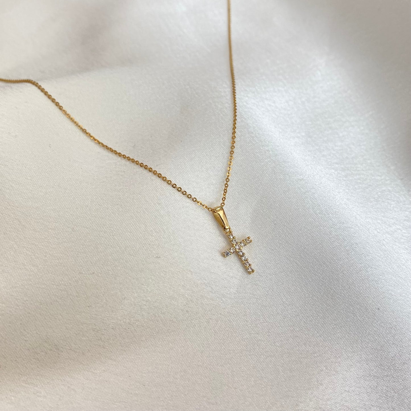 Cruz Mini Circonias 14k
