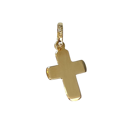 Cruz Plana Redondeada 14k