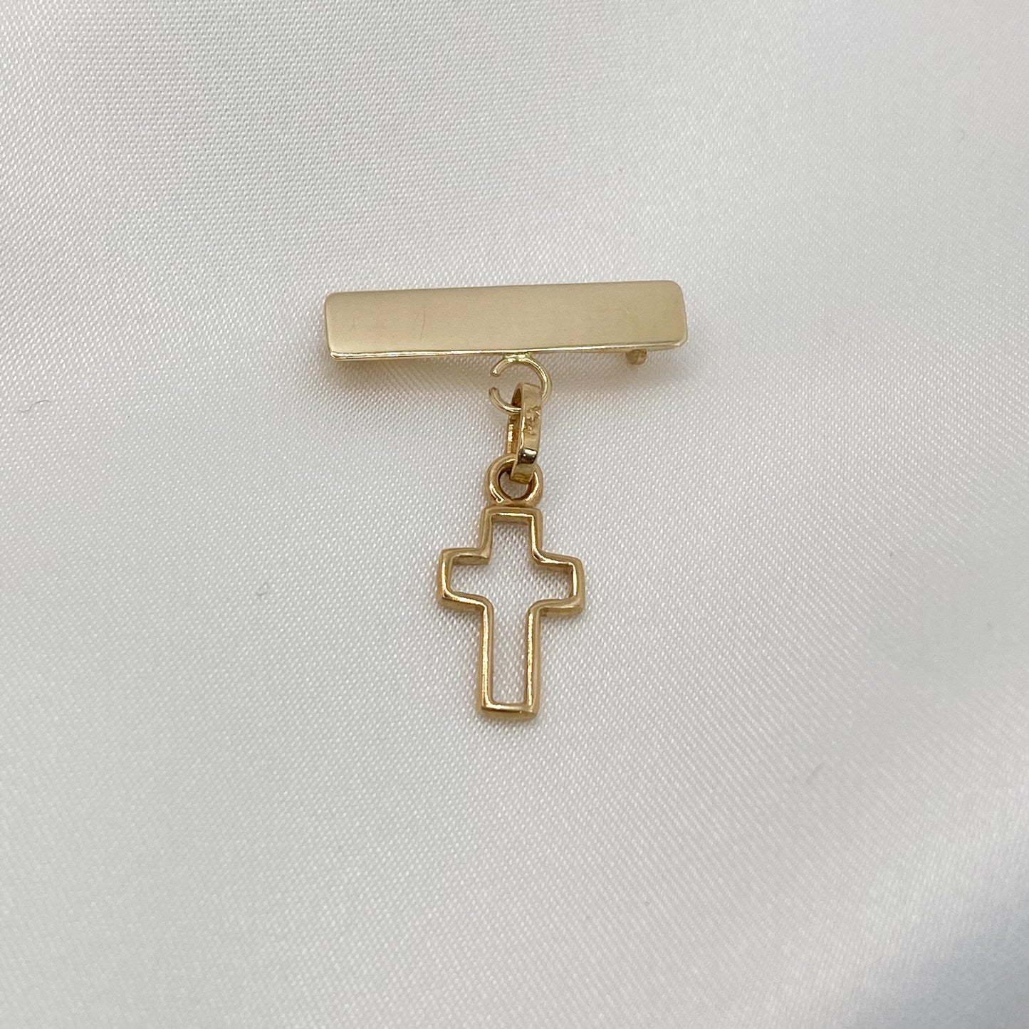 Cruz Silueta Oro Amarillo 14K