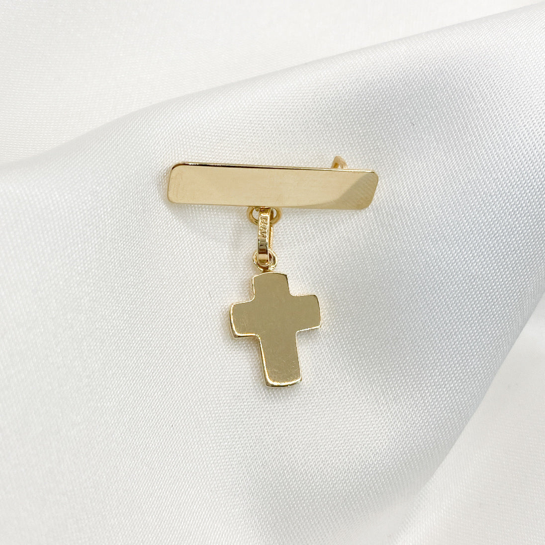 Cruz Sólida Oro Amarillo 14K