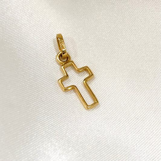 Cruz Silueta Oro Amarillo 14K