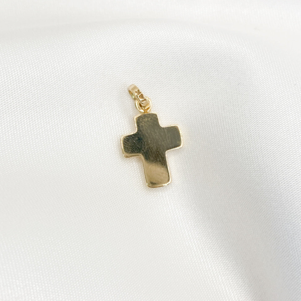 Cruz Sólida Oro Amarillo 14K